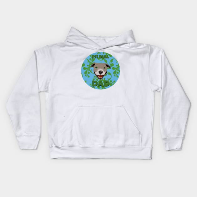 Pit Bull Dad Kids Hoodie by Milasneeze